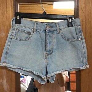 High waisted jean shorts